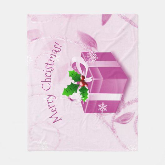 Rosa Weihnachtsgeschenk Blanket Fleecedecke (Vorderseite)