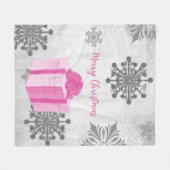 Rosa Weihnachtsgeschenk Feiertag Fleece Blankon (Vorderseite (Horizontal))