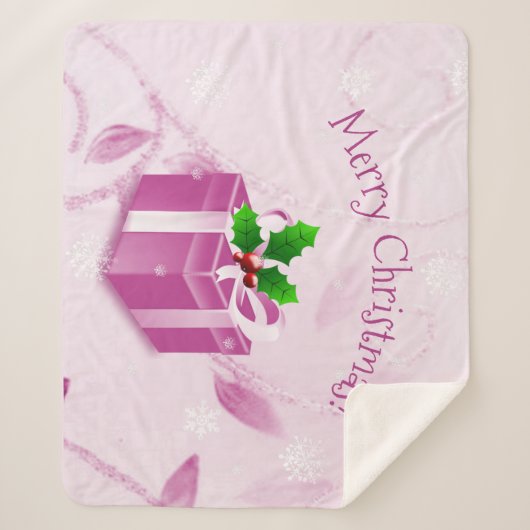 Rosa Weihnachtsgeschenk Sherpa Blanket Sherpadecke (Vorderseite)