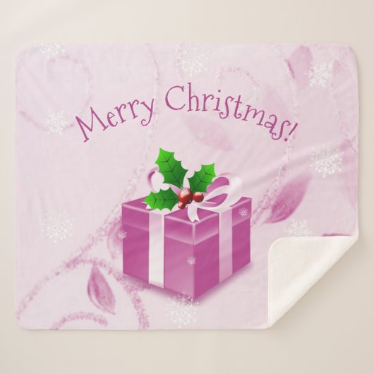 Rosa Weihnachtsgeschenk Sherpa Blanket Sherpadecke (Vorderseite (Horizontal))