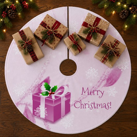 Rosa Weihnachtsgeschenk Treppenhaut Fleece Weihnachtsbaumdecke