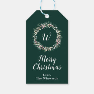 Rosa Weihnachtsgirlande Frohe Weihnachten Geschenkanhänger