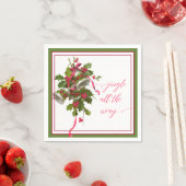 Rosa Weihnachtsglocken und Holly Paper Napkin Serviette (Beispiel)