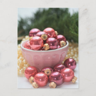 Rosa Weihnachtsgrüße Feiertagspostkarte