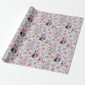 Rosa Weihnachtshunde Geschenkpapier (Ungerollt)
