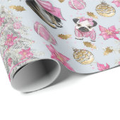 Rosa Weihnachtshunde Geschenkpapier (Rolleneckpunkt)