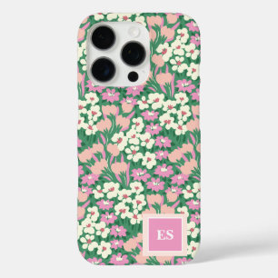 Rosa Weihnachtshunde Personalisiert Girl Monogram iPhone 16 Pro Hülle