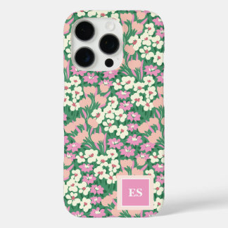 Rosa Weihnachtshunde Personalisiert Girl Monogram iPhone 16 Pro Hülle