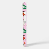 Rosa Weihnachtshunde Personalisiert Girl Monogram Case-Mate iPhone Hülle (Rückseite / Links)