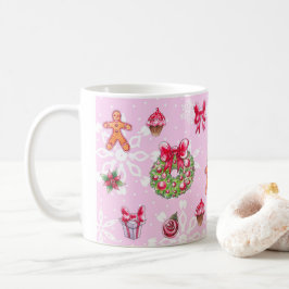 Rosa Weihnachtskaffee Tasse