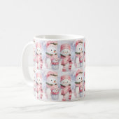 Rosa Weihnachtskaffee Tasse (Vorderseite Links)