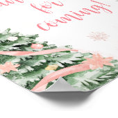 Rosa Weihnachtskalt im Freien Danke für das Kommen Poster (Ecke)