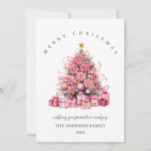 Rosa Weihnachtskarte Einladung