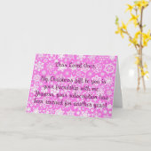 Rosa Weihnachtskarte mit Schneeflocken und Sarkasm Karte (Gelbe Blume)