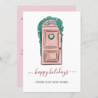 Rosa Weihnachtskarte Weve Moved Holiday Card