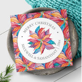 Rosa Weihnachtskarten Jahr der Überprüfung Dreifach Gefaltete Urlaubskarte