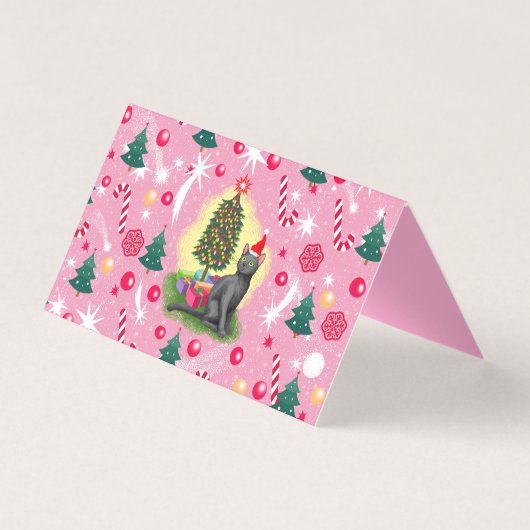 Rosa Weihnachtskatze (Vorderseite)