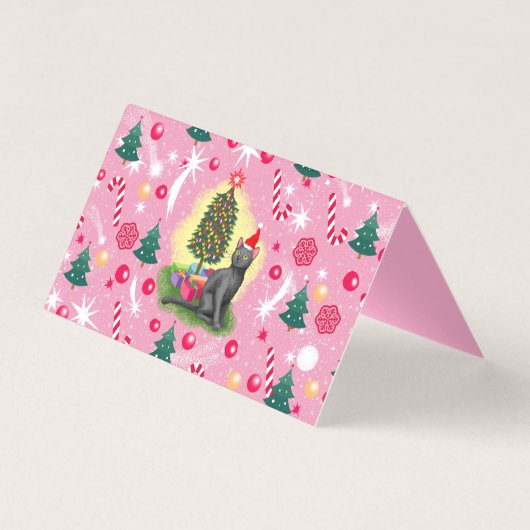 Rosa Weihnachtskatze (Rückseite)