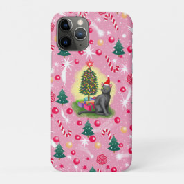 Rosa Weihnachtskatze Case-Mate iPhone Hülle