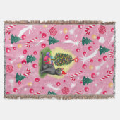 Rosa Weihnachtskatze Decke (Vorderseite)