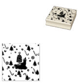 Rosa Weihnachtskatze Gummistempel (Stempel)