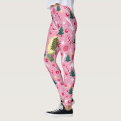 Rosa Weihnachtskatze Leggings (Links)
