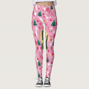 Rosa Weihnachtskatze Leggings