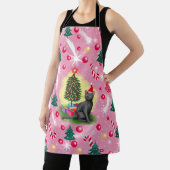 Rosa Weihnachtskatze Schürze (InSitu)