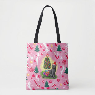 Rosa Weihnachtskatze Tasche