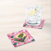 Rosa Weihnachtskatze Untersetzer (Vor Ort)