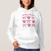 Rosa Weihnachtskokette Bogen und Kühe Hoodie (Vorderseite)