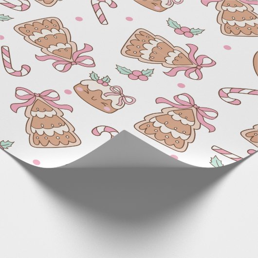 Rosa Weihnachtskost Nahtloses Muster Geschenkpapier (Ecke)