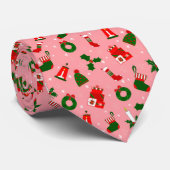 Rosa Weihnachtskranz Krawatte (Gerollt)