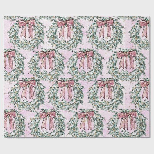 Rosa Weihnachtskraut Geschenkpapier (Flach)
