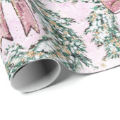 Rosa Weihnachtskraut Geschenkpapier (Rolleneckpunkt)