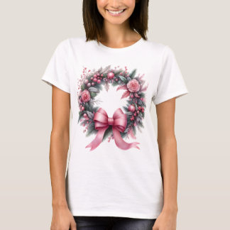 Rosa Weihnachtskraut T-Shirt