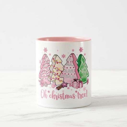 Rosa Weihnachtskuchen Tasse Oh Weihnachtsbaum (Mittel)