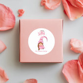 Rosa Weihnachtsmädchen mit Braid Hair Jolly Runder Aufkleber