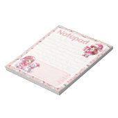 Rosa Weihnachtsmädchen Schneemann Winterparty Notizblock (Rotiert)