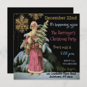 Rosa Weihnachtsmann aus Weihnachten Einladung (Vorne/Hinten)