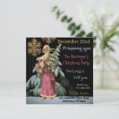 Rosa Weihnachtsmann aus Weihnachten Einladung (Stehend Vorderseite)