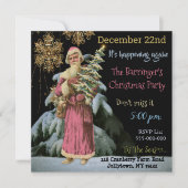 Rosa Weihnachtsmann aus Weihnachten Einladung (Vorderseite)