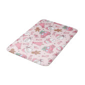 Rosa Weihnachtsmann-Badezimmer-Matte Badematte (Schrägansicht)