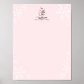 Rosa Weihnachtsmann Frohe Weihnachten Poster (Vorne)