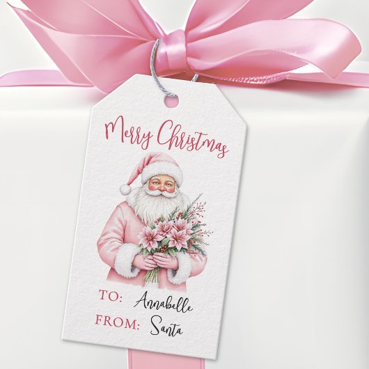 Rosa Weihnachtsmann Weihnachten Geschenkanhänger