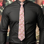 Rosa Weihnachtsmann Weihnachten Schneeflocken Krawatte