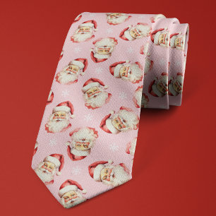 Rosa Weihnachtsmann Weihnachtsschneeflocke Urlaub Krawatte