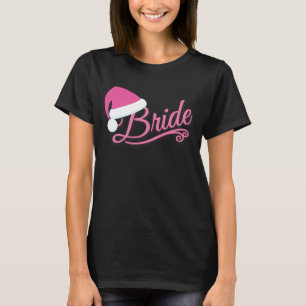 Rosa Weihnachtsmannmütze Bridge T - Shirt schwarz