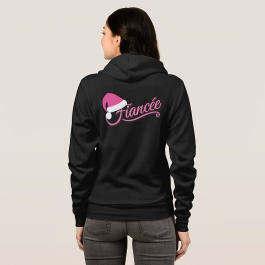 Rosa Weihnachtsmannmütze Fiancée Sweat Shirt Schwa (Schwarz voll)