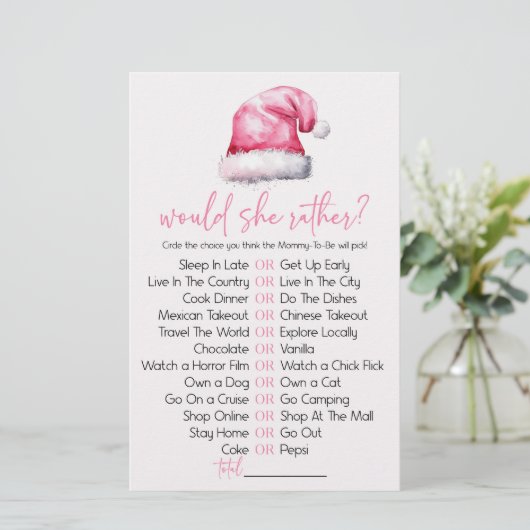 Rosa Weihnachtsmannmütze würde sie eher ein Baby D Briefpapier (Stehend Vorderseite)